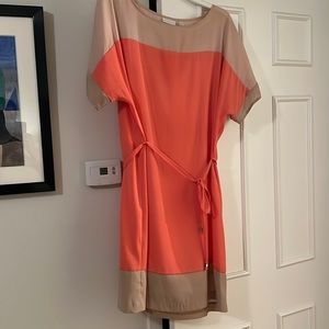 Mini Color-block Summer Shift Tie Dress